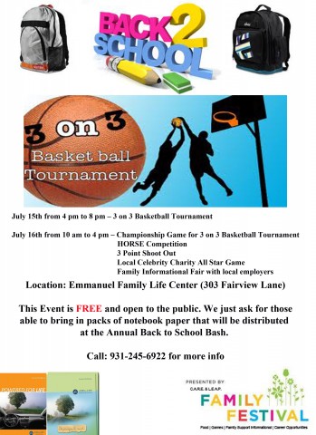 3rd Annual Back to School Basketball Tournament and All Star Game