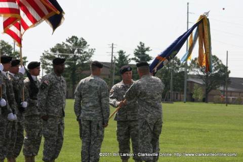 Col. Gayler turns over command of the Brigade to Maj. Gen John F. Campbell