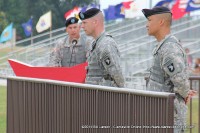 Maj. Gen Campbell addressing the outgoing and incoming commanders