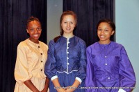(From left to right) Brianna Tyre, Ariana Nelson and Lauryn Jennings 8th grade students at Northeast Middle School.