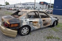 2003 Hyundai Sonata was heavily damaged by the fire.