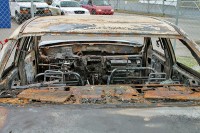 2003 Hyundai Sonata was heavily damaged by the fire.