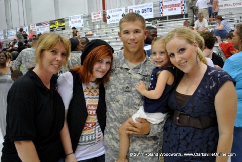 SGT Colten Nixon along with his wife Lisa, daughter Emma and friends Roxanne and Randi