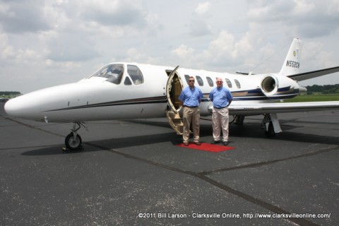 The Airplane from the Choctaw Nation of Oklahoma after transporting a wounded warrior to Outlaw Field for the Veterans Airlift Command