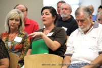 Anna Filippo asks Amy Green a question during the Clarksville Writer's Conference