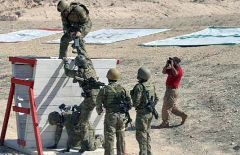 Special Forces Soldiers from 5th Special Forces Group (Airborne) compete with select members of the Jordanian Special Operations Forces in the 3rd Annual King Abdullah II Best Warrior Competition, 8th-12th May 2011, in Amman, Jordan. (U.S. Army photo)