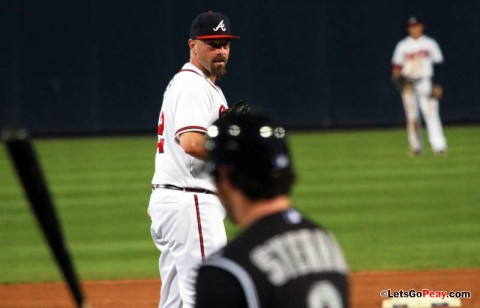 Lefthander George Sherrill has helped the Braves stay amidst the NL East pennant race during baseball's first half. (Courtesy: Austin Peay Sports Information)