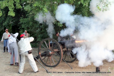 Porters Battery fires off a canon during Lighting Up the Cumberland 