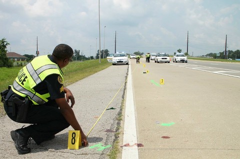 Clarksville Police officers investigating the scene. (Photo by CPD-Jim Knoll)