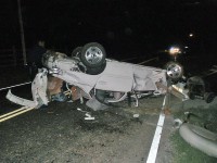 Vehicle rollover accident on Needmore Road near Cabana Drive. (Photo by Sgt Coz Minetos)