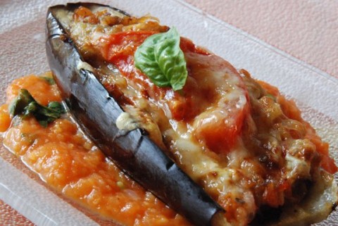 Stuffed Eggplant (Whisk, A food blog)