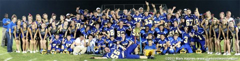 Clarksville Academy after the "Battle of the River" win with the trophy.