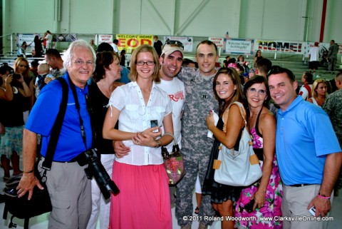 CPT Tad Reed with wife Misty, Mother Kay Marable, Brother Brad, Willie and his wife Stephanie, Father odd Reed and Step-mother Debbie Reed.