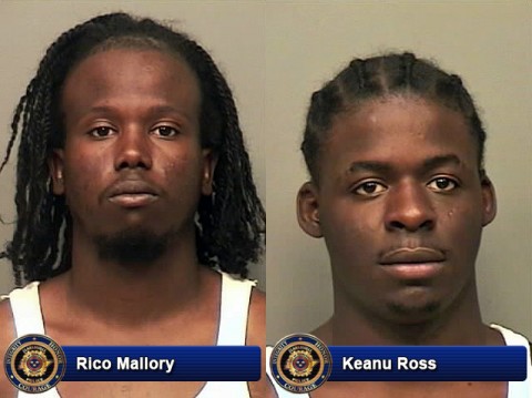 Rico Mallory and Keanu Ross picked up for carjacking and vehicle Burglary.