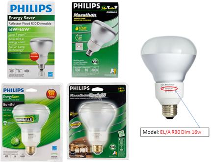 EnergySaver - Marathon or Marathon Classic Compact Fluorescent Dimmable Reflector lamps recalled