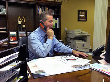 Joe Pitts during a telephone town hall meeting Thursday evening.