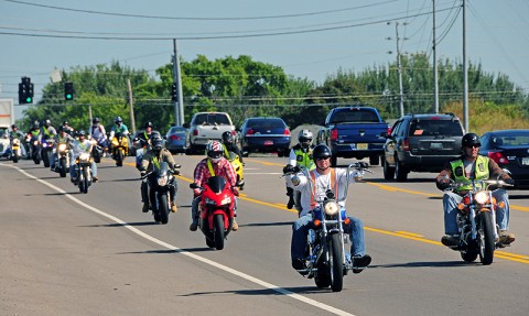 Soldiers of 2nd Battalion, 502nd Infantry Regiment, 2nd Brigade Combat Team, 101st Airborne Division (Air Assault), fill Highway 41-A during its ‘Ride for the Fallen’ starting in Clarksville, TN, August 26th. The event combined a motorcycle safety class with a ride to Nashville, TN, in remembrance of their fallen Soldiers from Operation Enduring Freedom 2010-2011. (U.S. Army Photo By Spc. Shawn Denham, PAO)