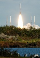 An Atlas V Rocket launching from Cape Canaveral Air Force Station in Florida