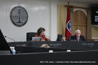 Clarksville Mayor Kim McMillan at a meeting of the Clarksville City Council