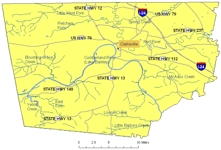 Montgomery County Tn Map Cities And Towns Map