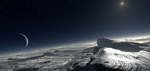 An artist's concept of frosty Pluto. Credit: ESO/L. Calçada