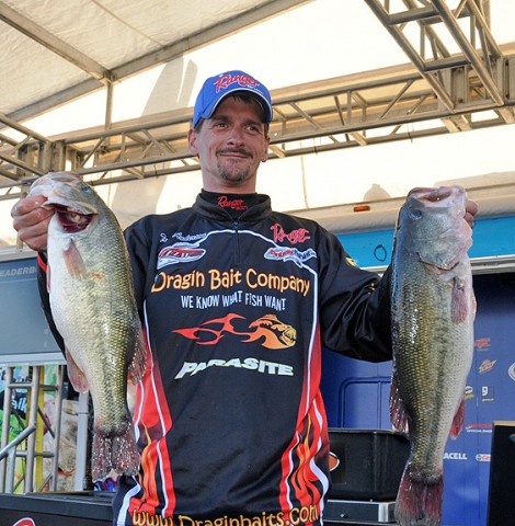 Troy Anderson of Galesville, WI, weighed in 18-pounds, 4 ounces today to come from fifth place and claim the Co-angler Division title. (Photo by Rob Newell)