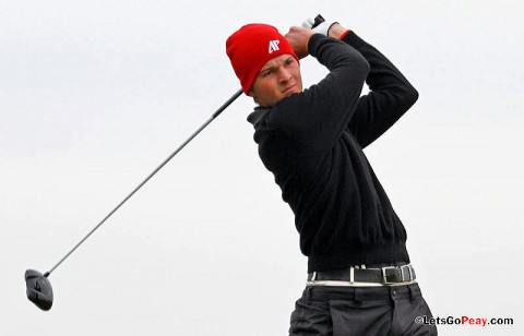 Sophomore Marco Iten won the F&M Bank APSU Intercollegiate individual medalist honors with a 40-foot birdie putt on the second playoff hole, Tuesday, at The Links at Novadell. APSU Golf. (Courtesy: Austin Peay Sports Information)