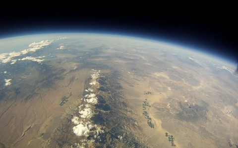 Black skies at high noon, photographed from a high-altitude helium balloon on September 3rd, 2011. (Credit: Earth to Sky, a student group located in Bishop, CA.)