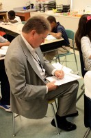 A Nashville, TN principal conducts a classroom observation (Nashville Public Radio)