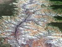 The Advanced Thermal Emission and Reflection Radiometer (ASTER) instrument on NASA’s Terra spacecraft provided this spacebird’s-eye view of the eastern part of Grand Canyon National Park in northern Arizona in this image, acquired July 14, 2011. (Image credit: NASA/GSFC/METI/ERSDAC/JAROS, and U.S./Japan ASTER Science Team)