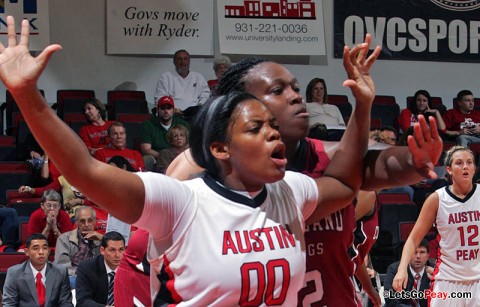 Senior Jasmine Rayner led the Lady Govs with 12 points and nine rebounds in Friday's loss to American. Austin Peay Basketball. (Courtesy: Austin Peay Sports Information)