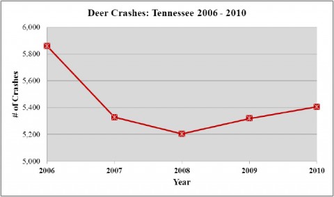 Deer Crashes - Tennessee 2006 - 2010