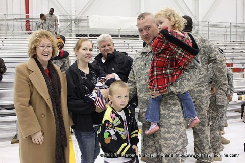 Gwyn Myers (left) with her son Wesley Mitchell, and the rest of the family