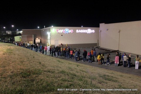 The line passing behind Toys "R" Us