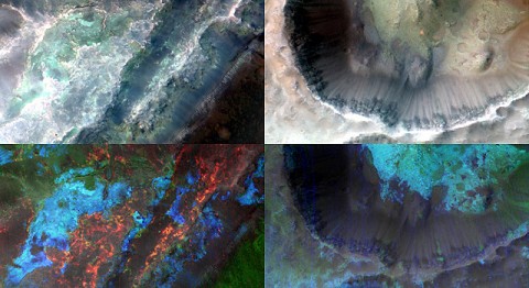 Impact cratering and erosion combine to reveal the composition of the Martian underground by exposing materials from the subsurface. (Image credit: NASA/JPL-Caltech/JHUAPL) Impact cratering and erosion combine to reveal the composition of the Martian underground by exposing materials from the subsurface. (Image credit: NASA/JPL-Caltech/JHUAPL)