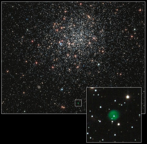A new NASA Hubble Space Telescope image shows globular cluster NGC 1846, a spherical collection of hundreds of thousands of stars in the outer halo of the Large Magellanic Cloud, a neighboring dwarf galaxy of the Milky Way that can be seen from the southern hemisphere. (Credit: NASA and the Hubble Heritage Team, STScI/AURA; Acknowledgment: P. Goudfrooij, STScI) A new NASA Hubble Space Telescope image shows globular cluster NGC 1846, a spherical collection of hundreds of thousands of stars in the outer halo of the Large Magellanic Cloud, a neighboring dwarf galaxy of the Milky Way that can be seen from the southern hemisphere. (Credit: NASA and the Hubble Heritage Team, STScI/AURA; Acknowledgment: P. Goudfrooij, STScI)