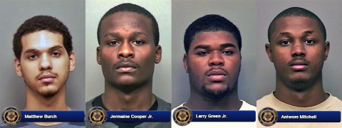 Matthew Burch, Jermaine Cooper Jr., Larry Green Jr. and Antwom Mitchell were arrested Thursday for Aggravated Robbery.