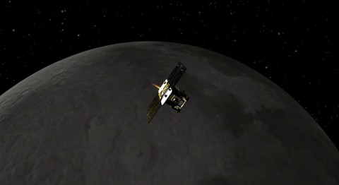 Artist concept of GRAIL mission. (Image credit: NASA/JPL-Caltech) Artist concept of GRAIL mission. (Image credit: NASA/JPL-Caltech)