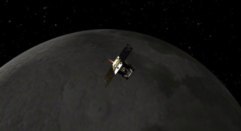 Artist concept of GRAIL mission. (Image credit: NASA/JPL-Caltech)