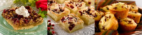 Winter Cranberry Tart, Cranberry Sourcream Coffee Cake and Cranberry Pecan Corn Muffins.