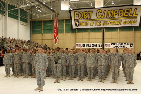 The 138 soldiers stand proudly before their families and loved ones