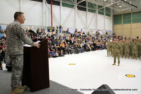 Maj. Gen. McConville addresses the soldiers of the 159th Combat Aviation Brigade