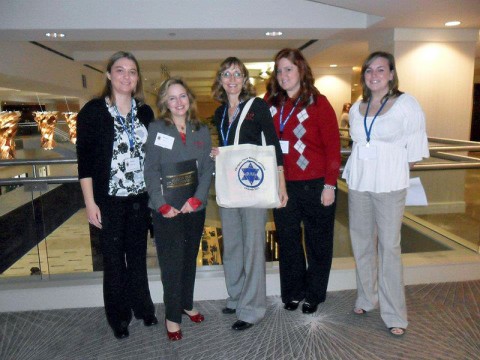 APSU alum Jennifer Montgomery, APSU graduate student Deanna Carter, APSU associate professor of history Dr. Minoa Uffelman, APSU student Robin Sloan and APSU student Sammy Weakley gather at the national Phi Alpha Theta History Honor Society Conference earlier this month. 