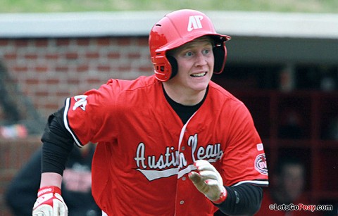 Second baseman Jordan Hankins batted in the Govs lone run in Sunday's loss to Illinois State. Austin Peay Men's Baseball. (Courtesy: Brittney Sparn/APSU Sports Information)