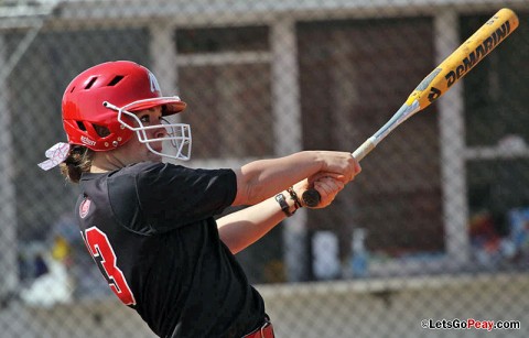 Sheby Norton's RBI triple versus SIU Carbondale was the only run scored by the Ldy Govs in the final day of the Kennesaw State Classic. (Courtesy: Austin Peay Sports Information)