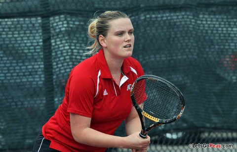 Senior Vanja Tomic gets Lady Govs only win against Samford. Austin Peay Women's Tennis. (Courtesy: Austin Peay Sports Information)