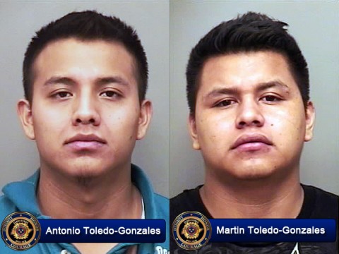 Antonio Toledo-Gonzales and Martin Toledo-Gonzales were arrested for Aggravated Assault and Burglary.