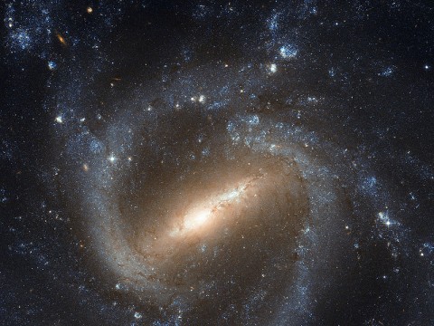 The NASA/ESA Hubble Space Telescope has taken a picture of the barred spiral galaxy NGC 1073, which is found in the constellation of Cetus (The Sea Monster). Our own galaxy, the Milky Way, is a similar barred spiral, and the study of galaxies such as NGC 1073 helps astronomers learn more about our celestial home. (Image credit: NASA, ESA)