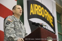 COL William B. Hickman, the Deputy Commander of Operations for the 101st Airborne Division (Air Assault) addresses the returning soldiers