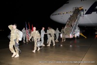 The soldiers head for the hangar